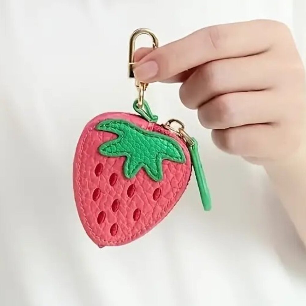 NWT Strawberry Bag Charm Coin Case